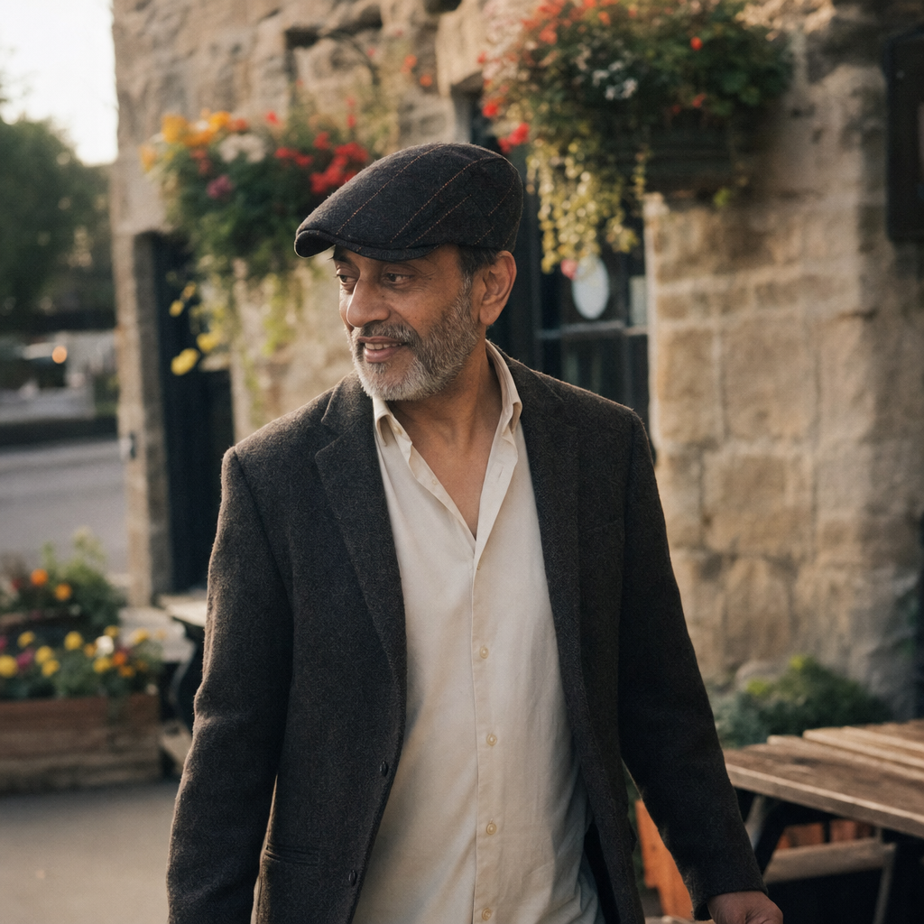 Pinstripe Herringbone Cap — APPLEBY