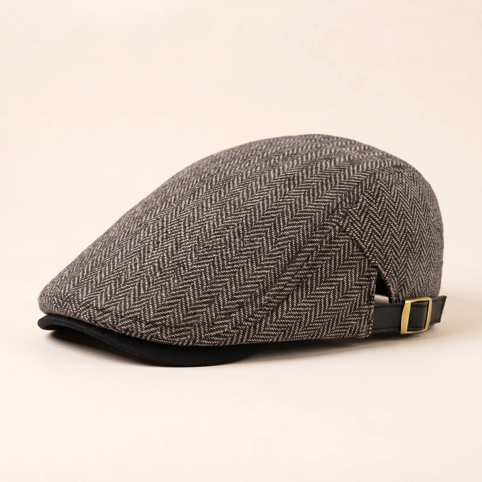 Herringbone Wool Driver Cap — CLAPHAM