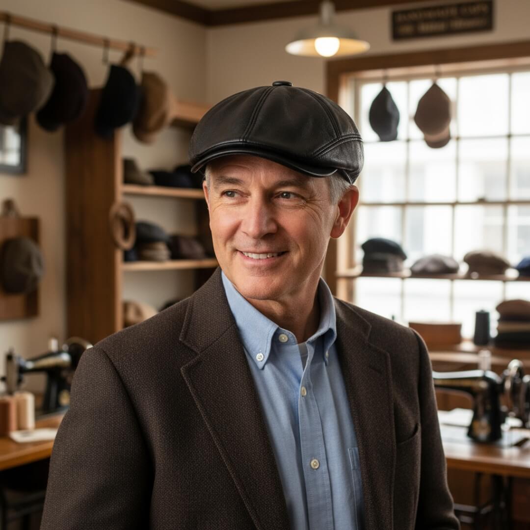 Leather Flat Cap | KALMAR