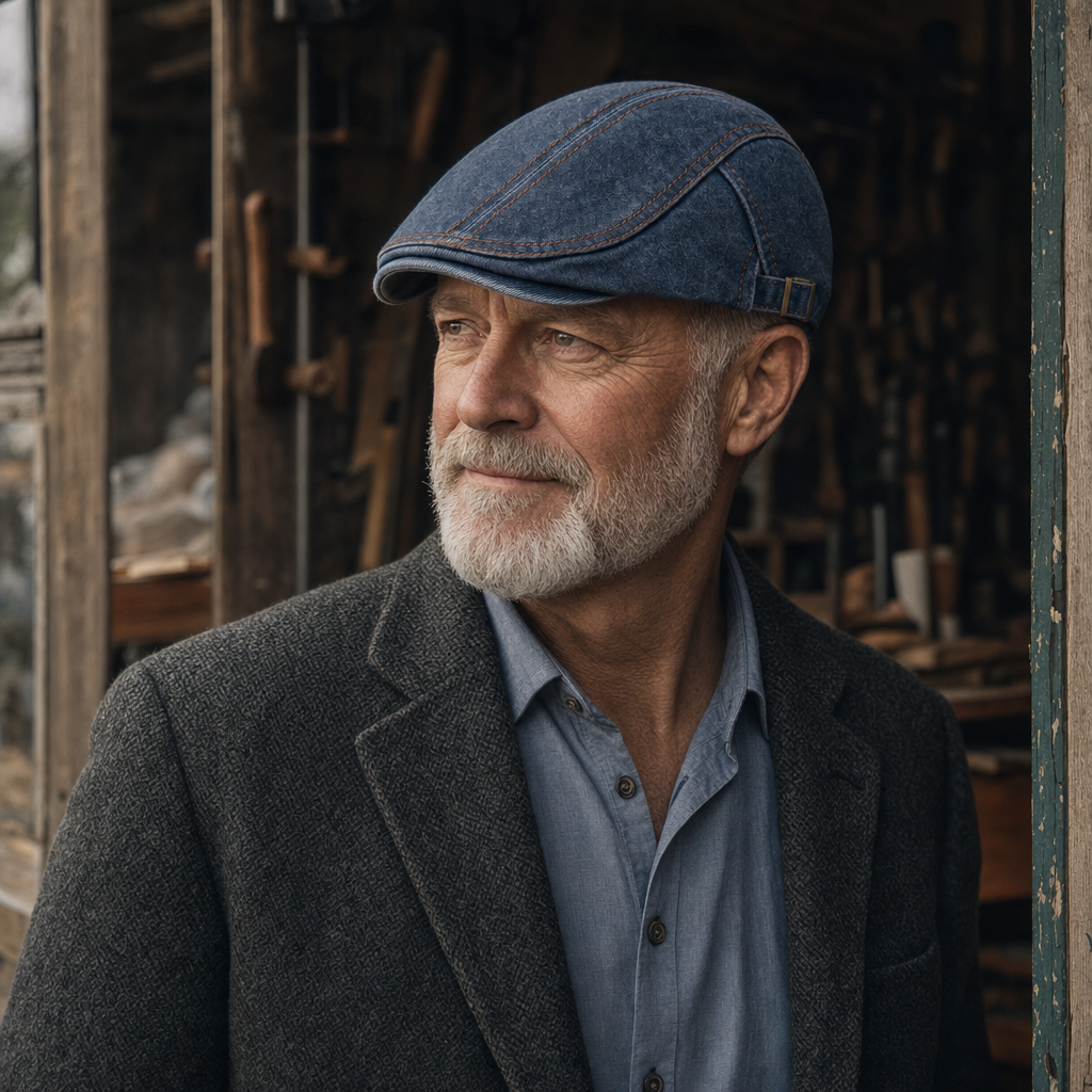 Denim Stitch Cap — HOLMFIRTH