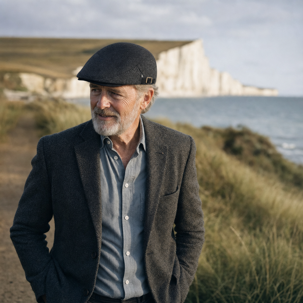Herringbone Wool Driver Cap — JEDBURGH