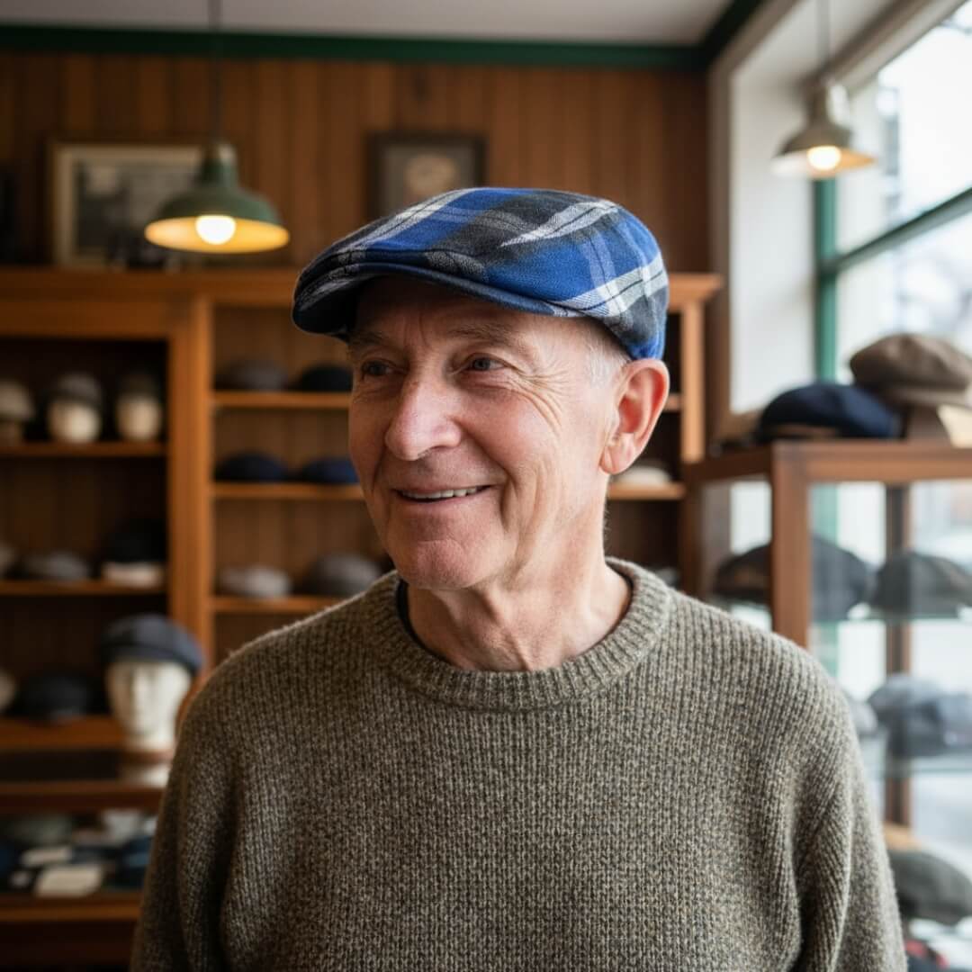 Plaid Cotton Flat Cap | MONTGOMERY